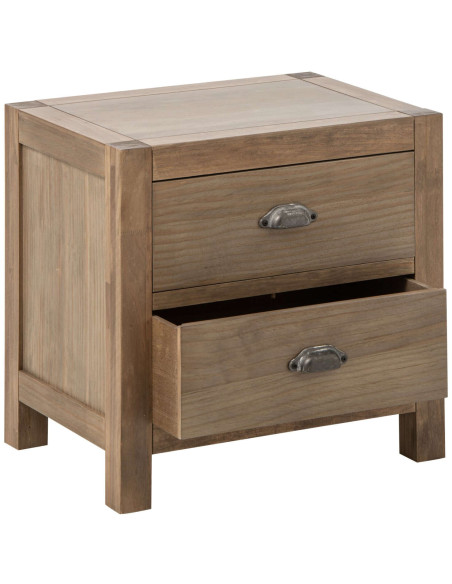 Table de chevet bois naturel 2 tiroirs 55x40x53 cm Rakkestad J-Line - 3