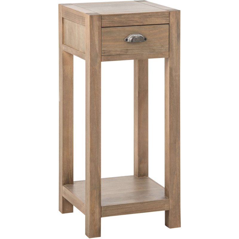 Table d’appoint haute bois naturel avec tiroir 40x40x90 cm Rakkestad J-Line - 1