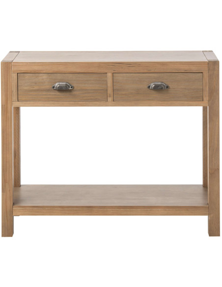 Console bois naturel 2 tiroirs 100x37x81 cm Rakkestad J-Line - 2