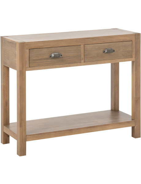Console bois naturel 2 tiroirs 100x37x81 cm Rakkestad J-Line - 1