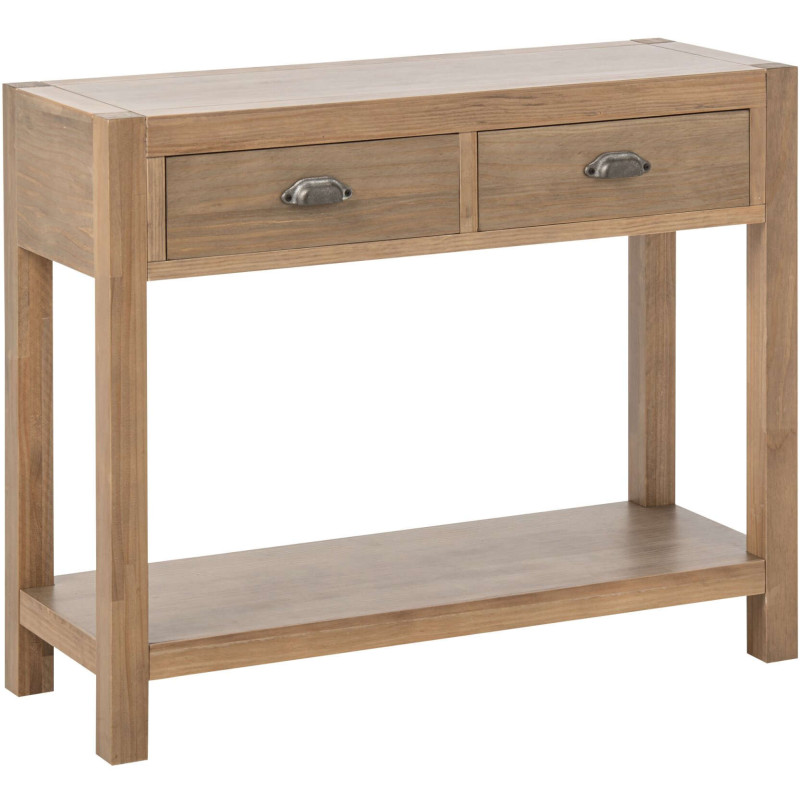 Console bois naturel 2 tiroirs 100x37x81 cm Rakkestad J-Line - 1
