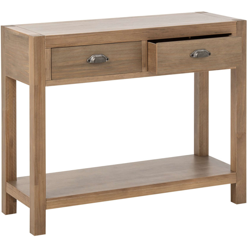 Console bois naturel 2 tiroirs 100x37x81 cm Rakkestad J-Line - 3