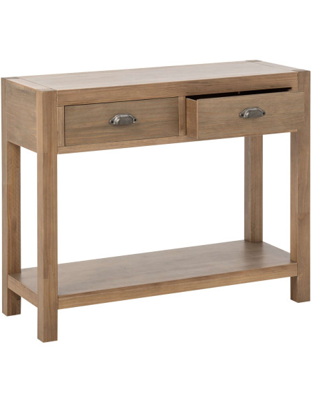 Console bois naturel 2 tiroirs 100x37x81 cm Rakkestad J-Line - 3