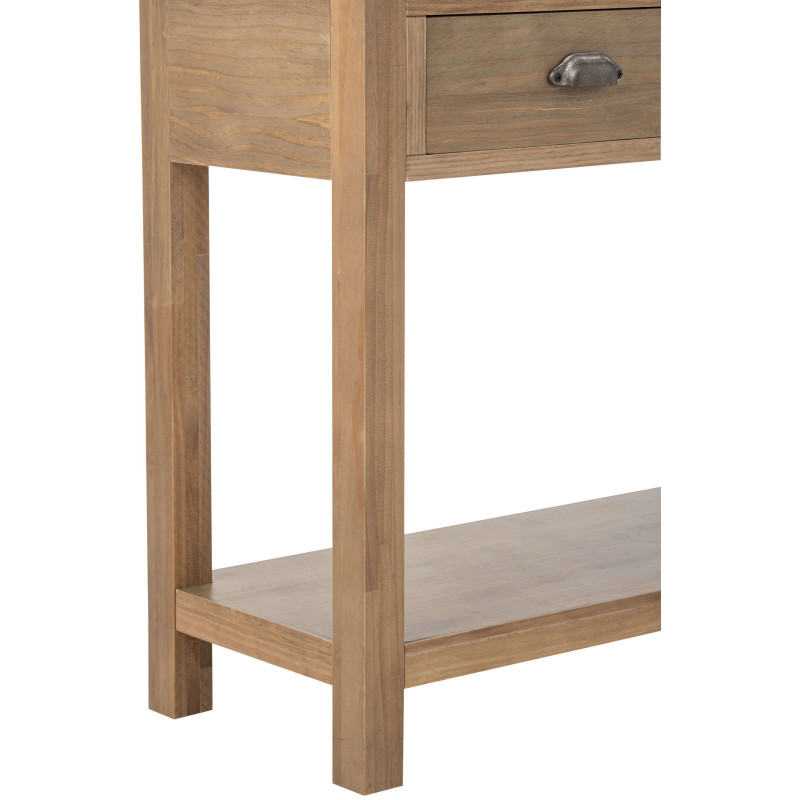 Console bois naturel 2 tiroirs 100x37x81 cm Rakkestad J-Line - 7