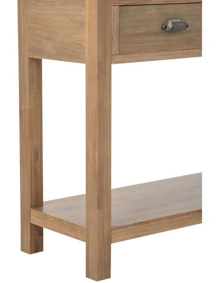 Console bois naturel 2 tiroirs 100x37x81 cm Rakkestad J-Line - 7