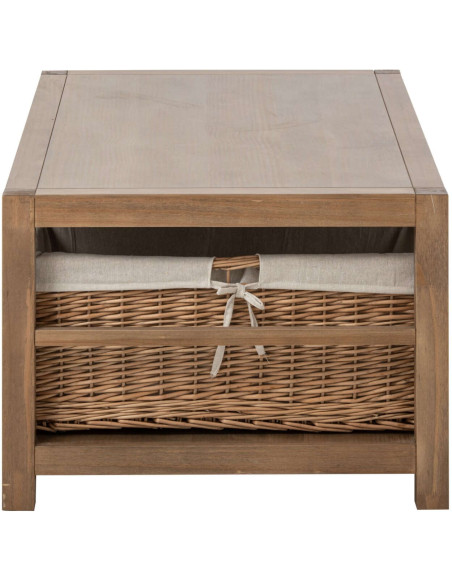 Table basse bois naturel avec panier 120x70x50 cm Rakkestad  Slug J-Line - 5
