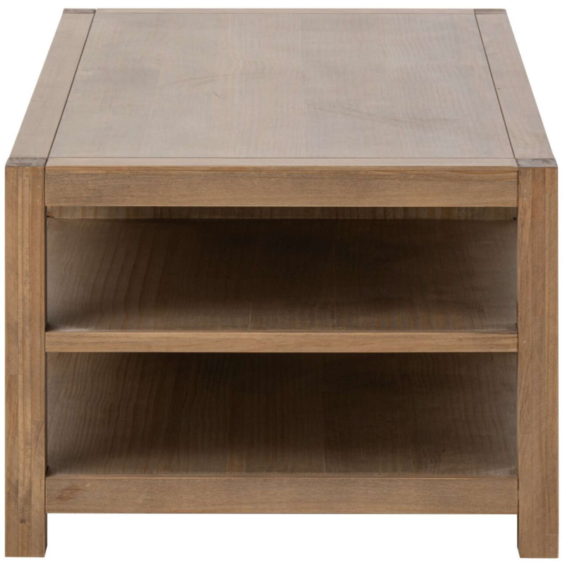 Table basse bois naturel avec panier 120x70x50 cm Rakkestad  Slug J-Line - 6