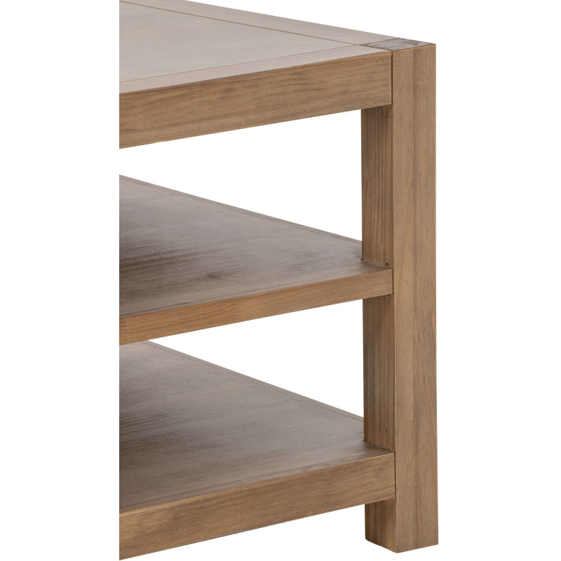 Table basse bois naturel avec panier 120x70x50 cm Rakkestad  Slug J-Line - 8