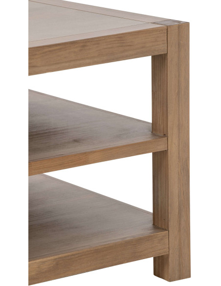 Table basse bois naturel avec panier 120x70x50 cm Rakkestad  Slug J-Line - 8