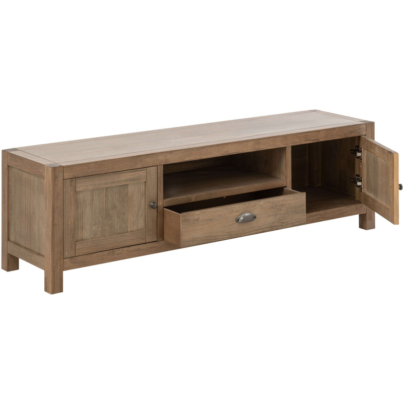 Meuble TV bois naturel 160 cm avec rangement Rakkestad J-Line - 3