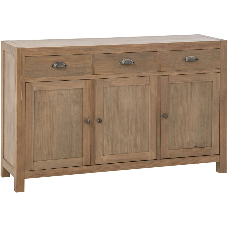 Buffet bois naturel 140 cm 3 portes 3 tiroirs Rakkestad J-Line - 1