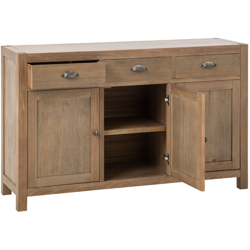 Buffet bois naturel 140 cm 3 portes 3 tiroirs Rakkestad J-Line - 3