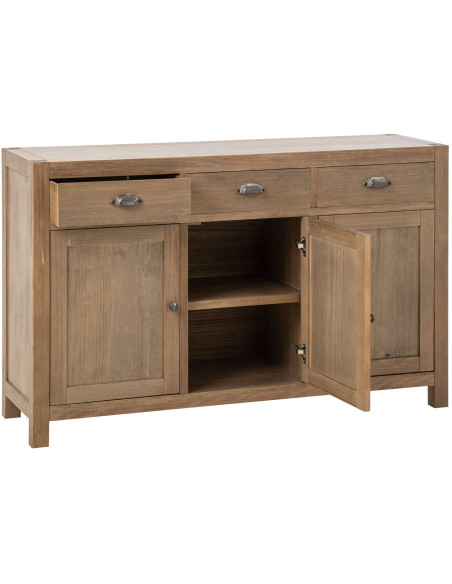 Buffet bois naturel 140 cm 3 portes 3 tiroirs Rakkestad J-Line - 3