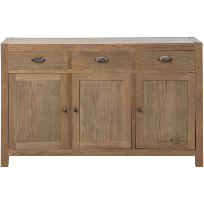 Buffet bois naturel 140 cm 3 portes 3 tiroirs Rakkestad J-Line - 2