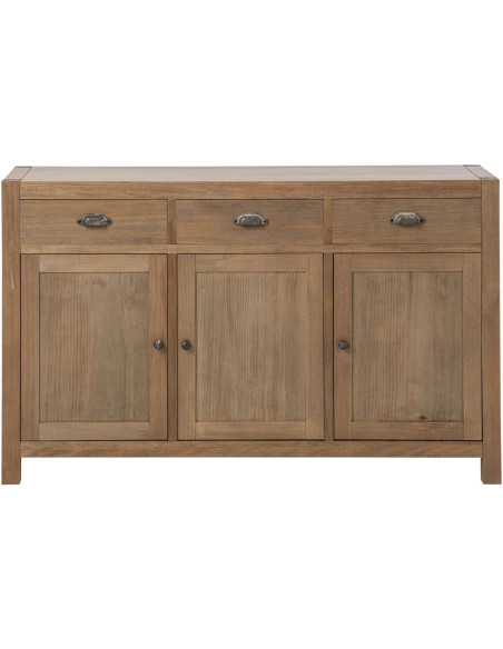 Buffet bois naturel 140 cm 3 portes 3 tiroirs Rakkestad J-Line - 2