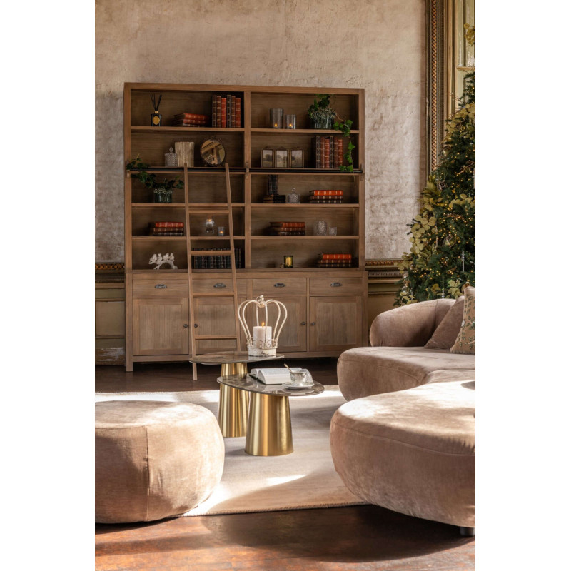 Bibliothèque bois naturel avec échelle 200 cm Rakkestad J-Line - 2