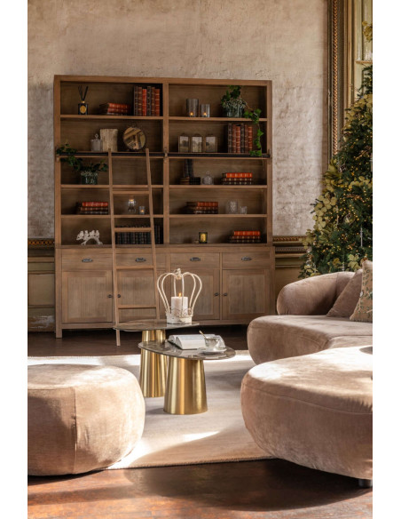 Bibliothèque bois naturel avec échelle 200 cm Rakkestad J-Line - 2