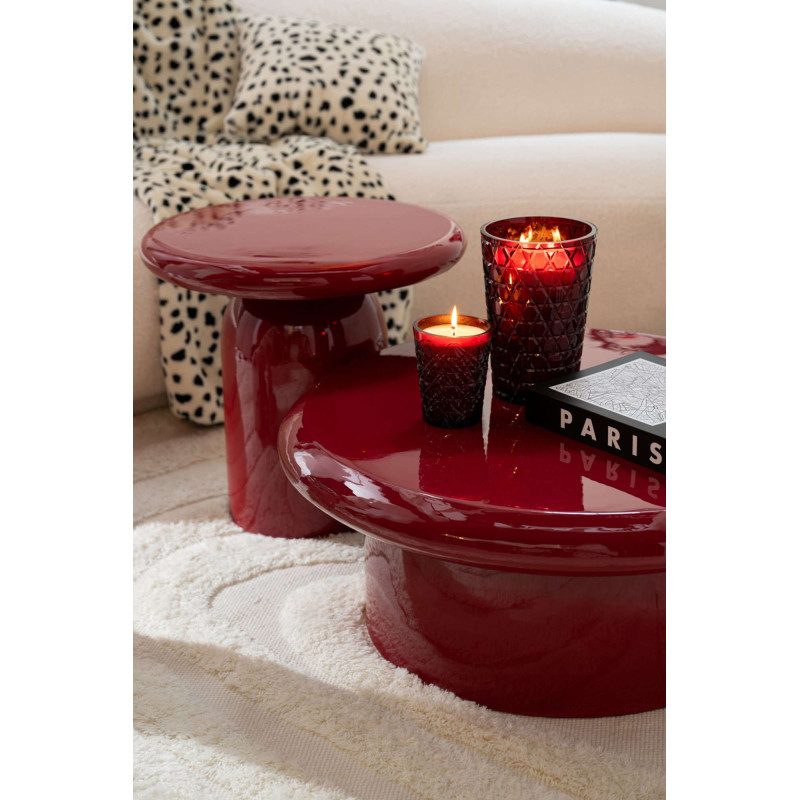 Tables d’appoint gigognes métal rouge Alzira J-Line - 2