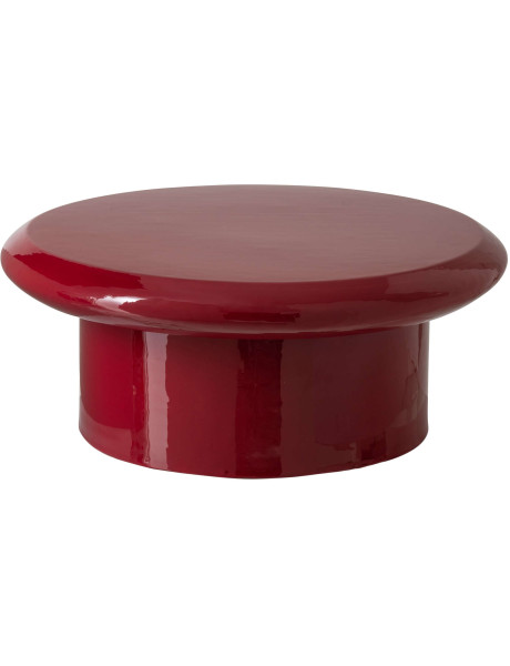 Table basse ronde métal rouge 76 cm Alzira J-Line - 1