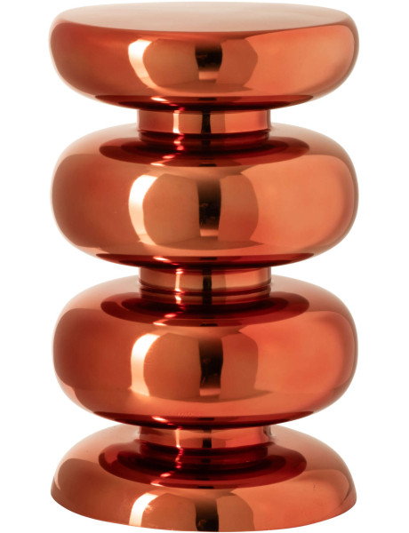 Table d’appoint ronde métal orange 47 cm Ovelis J-Line - 1