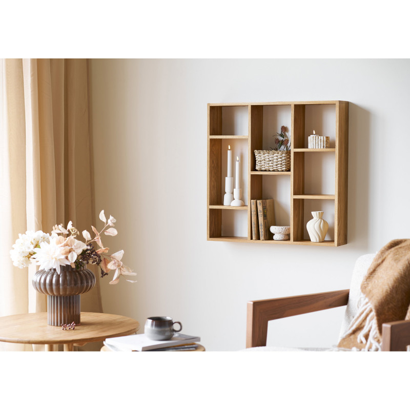 Étagère murale chêne à niches 70x15x70 cm Townsville House Nordic - 2
