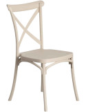Lot de 4 chaises de jardin empilables crème 53x43x88 cm Orvessa