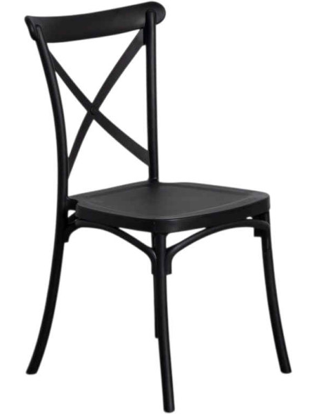 Lot de 4 chaises de jardin empilables anthracite 53x43x88 cm Orvessa Ixia - 1