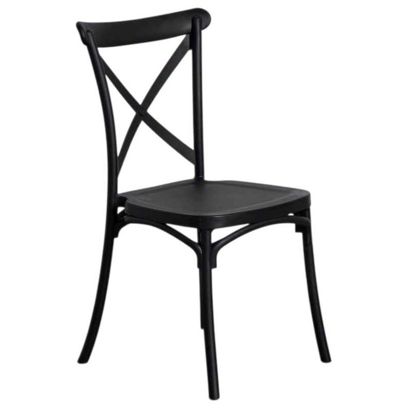 Lot de 4 chaises de jardin empilables anthracite 53x43x88 cm Orvessa Ixia - 1