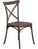 Lot de 4 chaises de jardin empilables marron 53x43x88 cm Orvessa