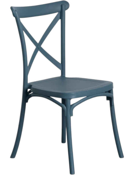 Lot de 4 chaises de jardin empilables bleues 53x43x88 cm Orvessa Ixia - 1