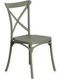 Lot de 4 chaises de jardin empilables vert sauge 53x43x88 cm Orvessa