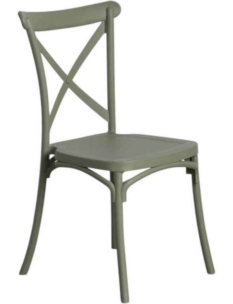Lot de 4 chaises de jardin empilables vert sauge 53x43x88 cm Orvessa Ixia - 1