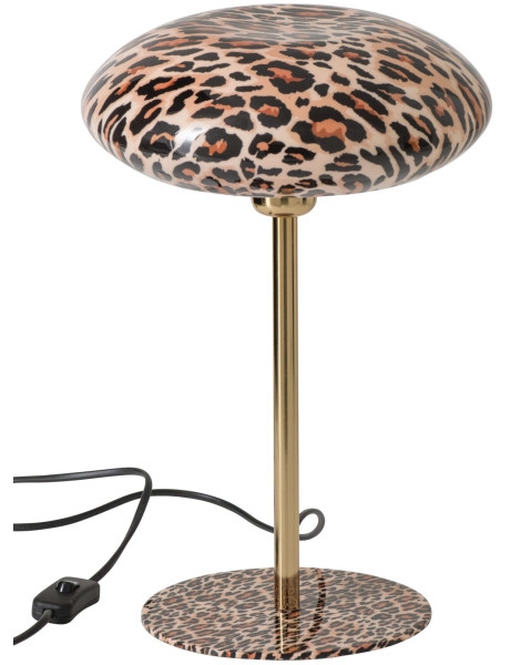 Lampe à poser champignon léopard métal 38 cm Nakuru J-Line - 1