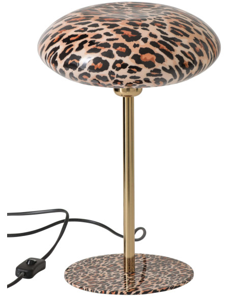Lampe à poser champignon léopard métal 38 cm Nakuru J-Line - 1