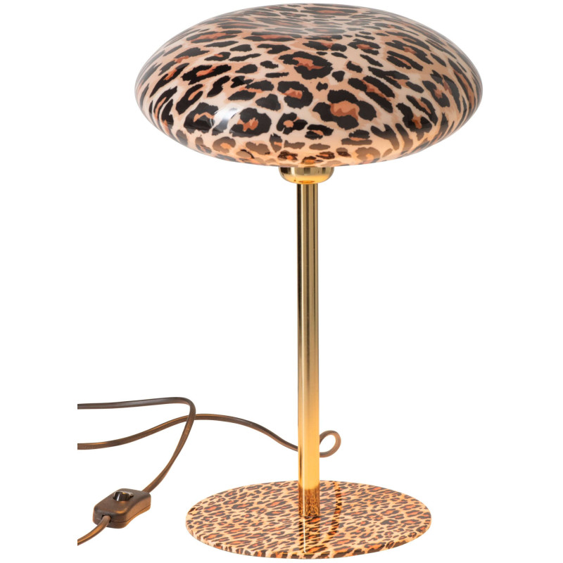 Lampe à poser champignon léopard métal 38 cm Nakuru J-Line - 2