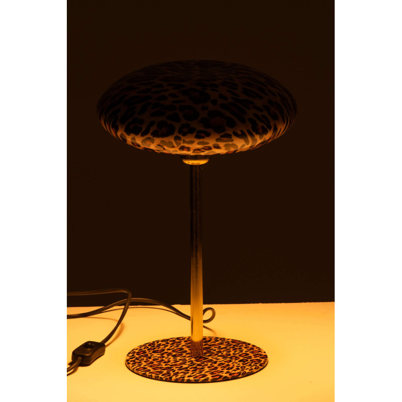 Lampe à poser champignon léopard métal 38 cm Nakuru J-Line - 3