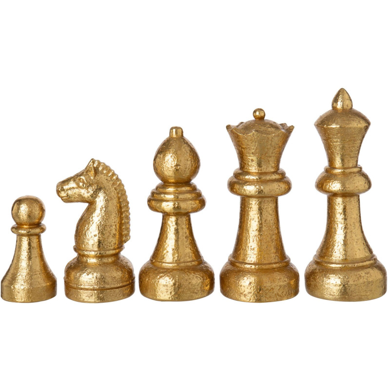 Set de 5 pièces d’échecs décoratives dorées 30 cm Castorane J-Line - 3