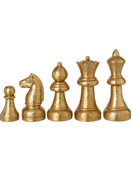 Set de 5 pièces d’échecs décoratives dorées 30 cm Castorane J-Line - 3