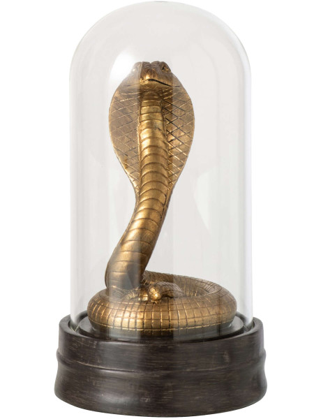 Serpent décoratif doré en polyrésine sous cloche en verre 23,5 cm Nayrava J-Line - 1