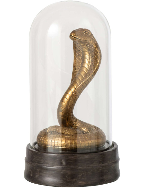 Serpent décoratif doré en polyrésine sous cloche en verre 23,5 cm Nayrava J-Line - 2