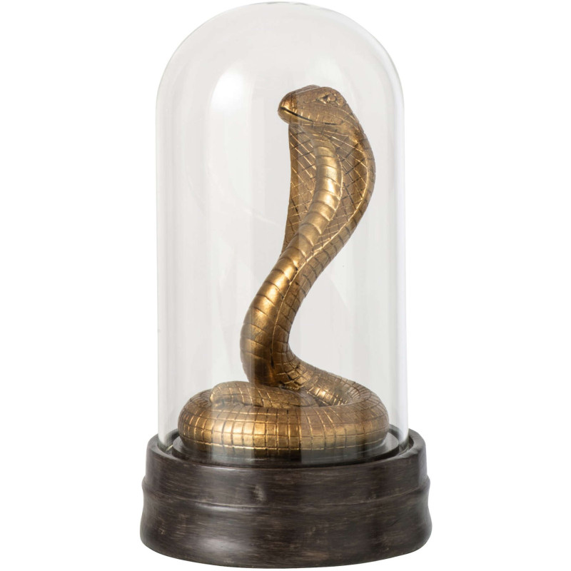 Serpent décoratif doré en polyrésine sous cloche en verre 23,5 cm Nayrava J-Line - 2