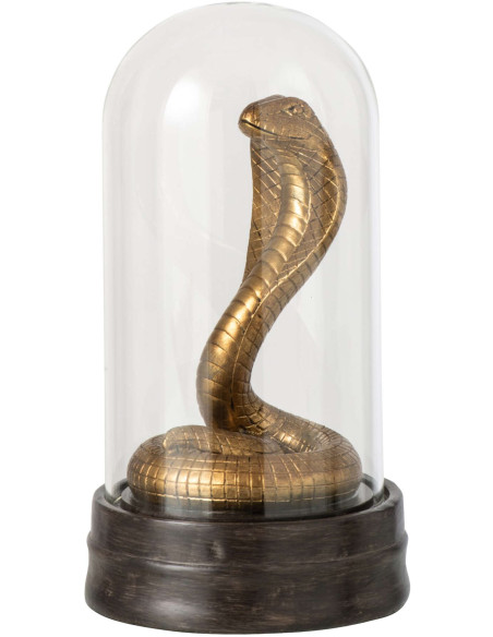 Serpent décoratif doré en polyrésine sous cloche en verre 23,5 cm Nayrava J-Line - 2