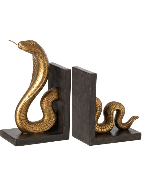 Set de 2 serre-livres serpent doré et noir 24 cm Nayrava J-Line - 1