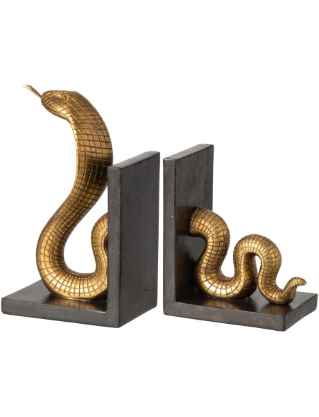 Set de 2 serre-livres serpent doré et noir 24 cm Nayrava J-Line - 2