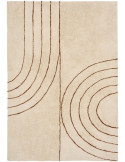 Tapis de salon beige graphique coton 160x230 cm Tampa