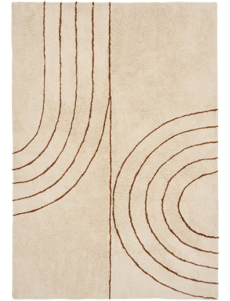 Tapis de salon beige graphique coton 160x230 cm Tampa House Nordic - 1