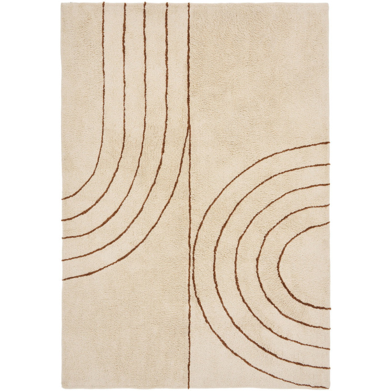 Tapis de salon beige graphique coton 160x230 cm Tampa House Nordic - 1