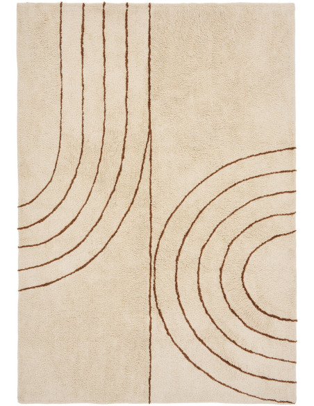 Tapis de salon beige graphique coton 160x230 cm Tampa House Nordic - 1