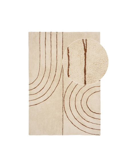 Tapis de salon beige graphique coton 160x230 cm Tampa House Nordic - 3