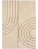 Grand tapis de salon beige graphique 200x300 cm Tampa